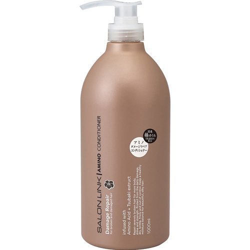 Dầu xả dưỡng tóc mềm mượt Kumano Salon Link Amino Conditioner Hương Hoa Trà 1000ml (màu nâu)