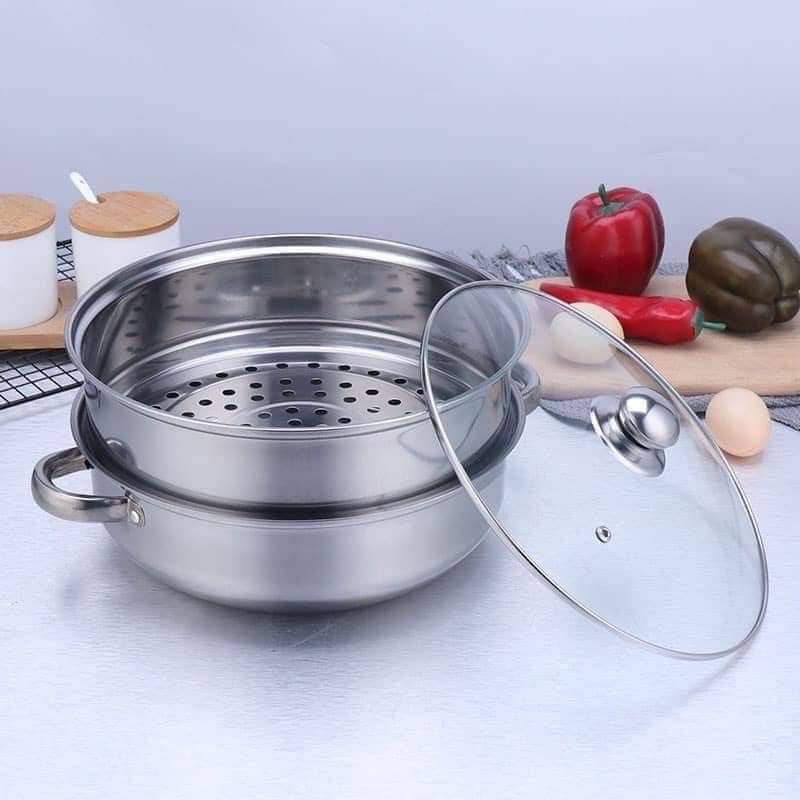 [KHUYỄN MẠI SỐC]  NỒI HẤP INOX 2 TẦNG ĐA NĂNG