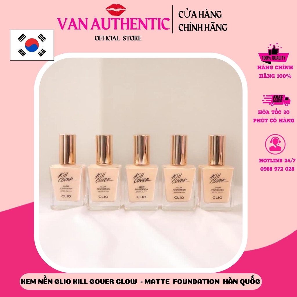 Kem nền Clio Kill Cover Glow Foundation 15g Hàn Quốc