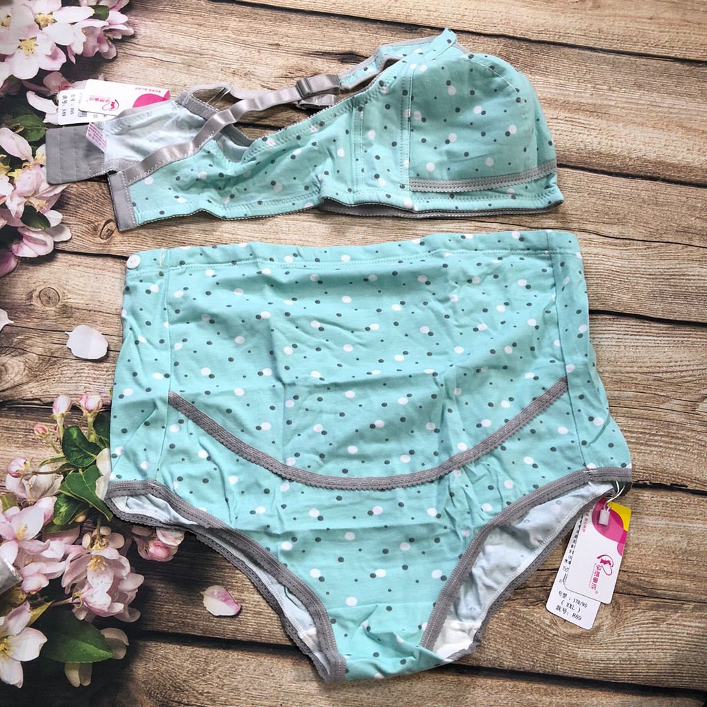 SET ĐỒ LÓT BẦU họa tiết hoa nhí cotton thấm hút mồ hôi hàng mới về