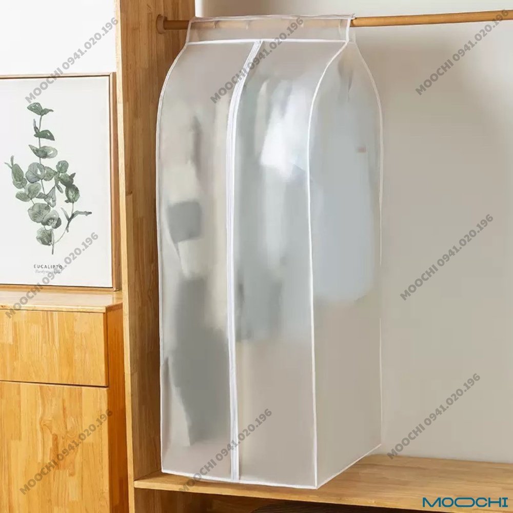 Túi bọc quần áo loại dày chống bụi bẩn, ẩm mốc chất liệu nhựa PEVA in ba chiều cao cấp MOOCHI