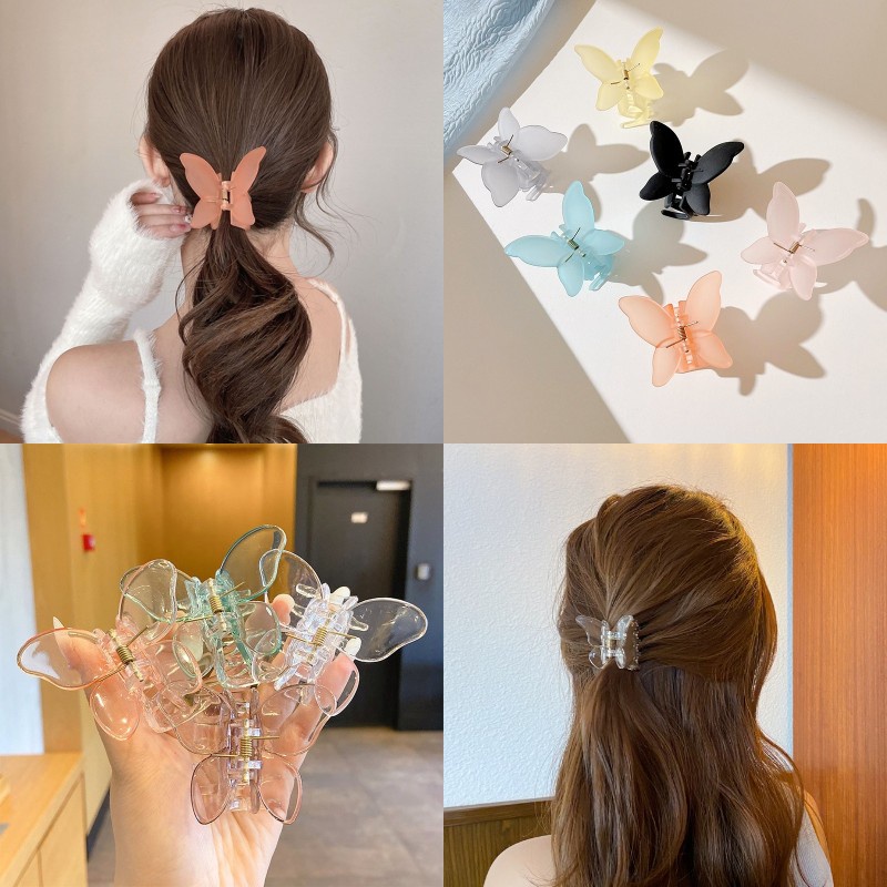 Kẹp Tóc Càng Cua Bướm Cỡ Lớn Hình Màu Sáng Thời Trang Mùa Hè Hàn Quốc Cho Nữ