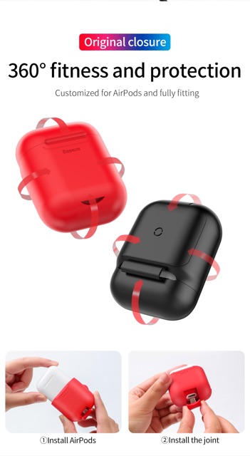 Bao case sạc nhanh không dây Qi cho Apple Airpods chính hãng Baseus