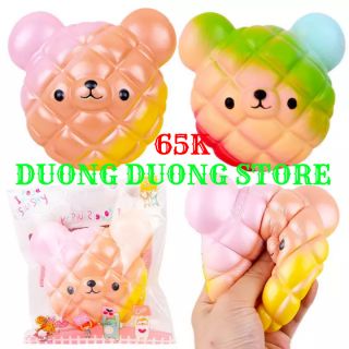 SQUISHY BÁNH NƯỚNG MẶT GẤU CẦU VỒNG