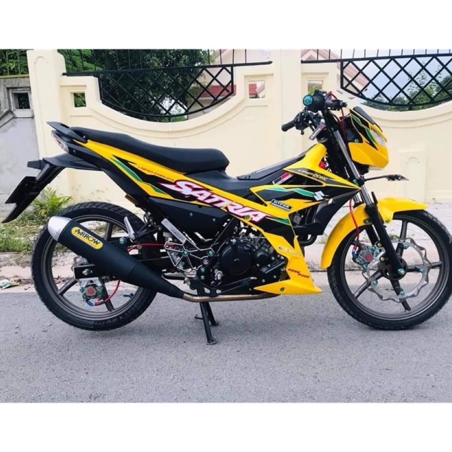 Tem rời Satria Fi dán xe vàng 3 lớp