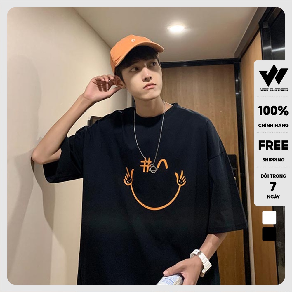 Áo thun tay lỡ unisex form rộng Chào Mặt Cười nam nữ phong cách ulzzang WIIS