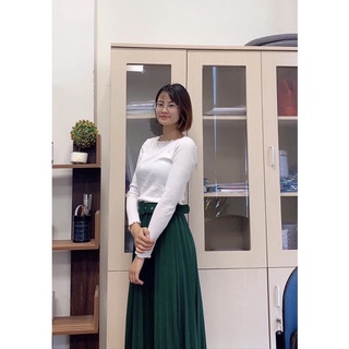 Váy xếp ly dáng dài