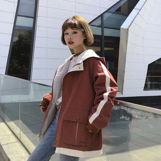 [Mã WASTMAY giảm 15% tối đa 30K đơn 150K] Áo khoác kaki form rộng phối sọc tay | BigBuy360 - bigbuy360.vn