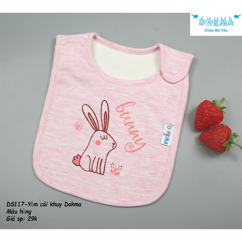 Yếm cotton cài lệch khuy bấm Dokma DS117