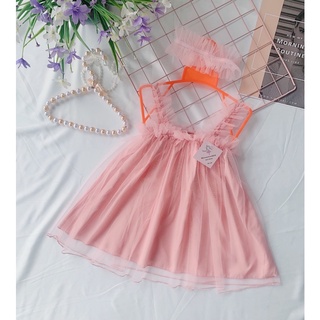 Váy đầm công chúa bánh bèo thiết kế bé gái từ 3 tháng tuổi (6-14kg) chất mát mềm mịn màu hồng