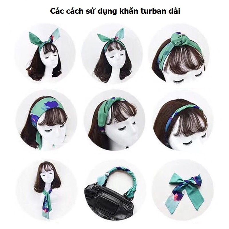 Khăn turban chiffon size 87x5cm Khăn quấn túi xách - Mã CHDATH02