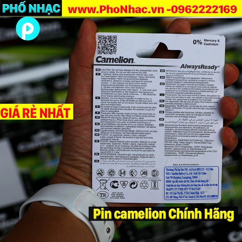 Pin sạc AA Camelion 2500 mAh vỉ 2 viên Chính Hãng