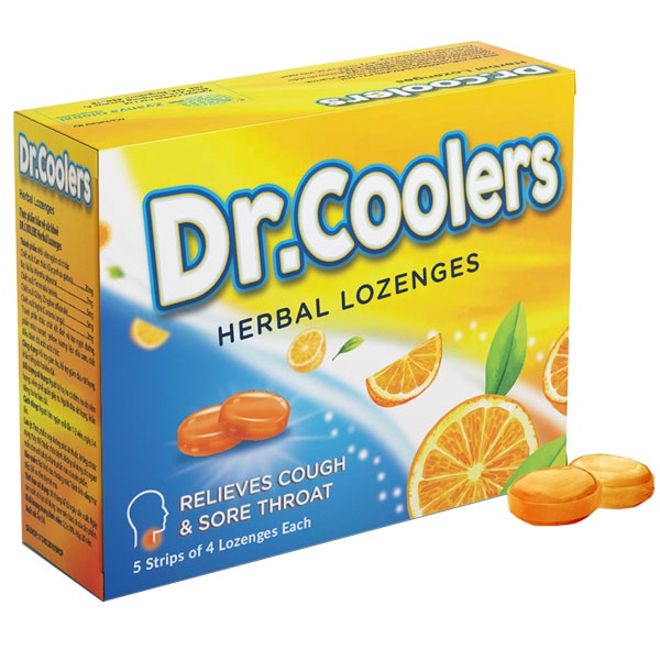 Dr.Coolers Herbal Lozenges- Hỗ trợ giảm đau rát họng, khản tiếng do ho kéo dài, hỗ trợ giảm ho.