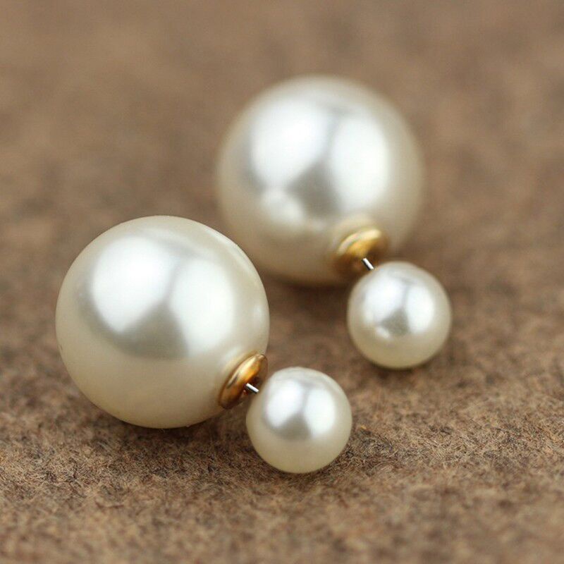 Korean style fashion temperament pearl earrings double size women pearl earrings simple women's earrings