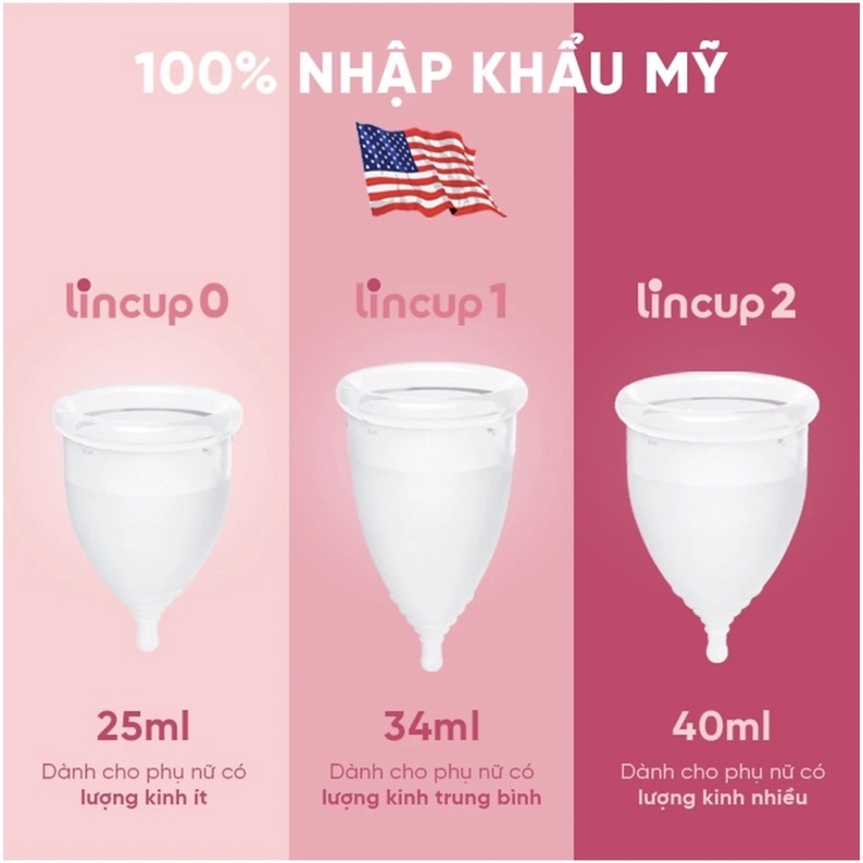 Cốc nguyệt san Lincup chính hãng chuẩn nhập khẩu Mỹ 🇺🇸, chất liệu silicon y tế an toàn cho sức khoẻ - Zeeboo