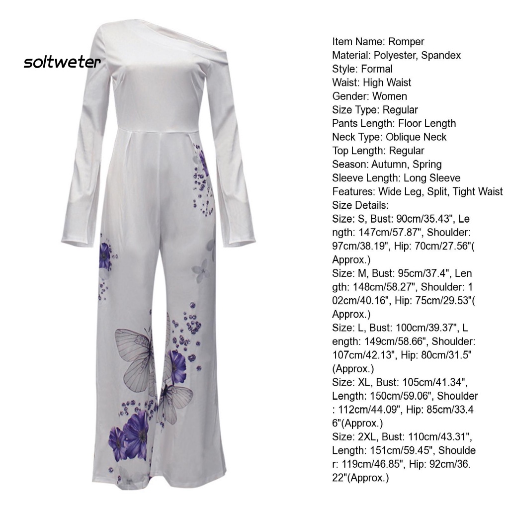 St Bộ Áo Liền Quần Ống Rộng Cổ Xiên Trang Trọng Dễ Phối Đồ Cho Nữ