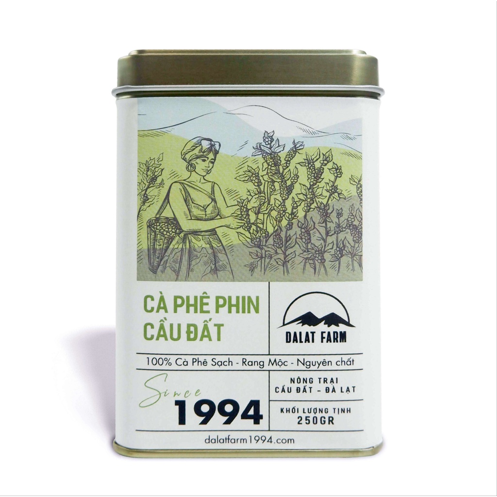 Cà Phê Phin Cầu Đất Dalat Farm - Hộp 250Gr (Dạng bột)