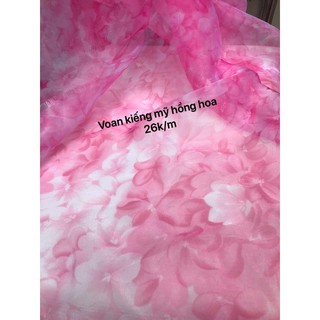 Voan kiếng mỹ hồng hoa sale 20k/m
