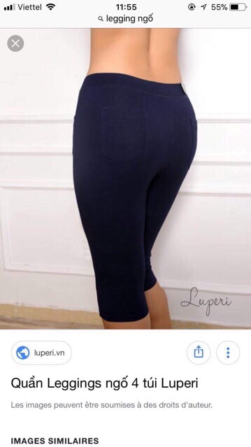 Quần legging ngố Luperi, có túi mông, chất thun đanh mịn