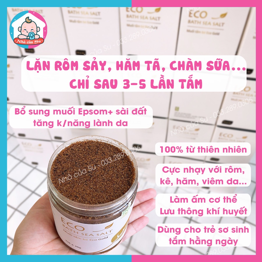 Combo 2 muối tắm bé Eco gold 400g FREESHIP Muối tắm thảo dược cho bé, an toàn với trẻ sơ sinh Nhà của Su