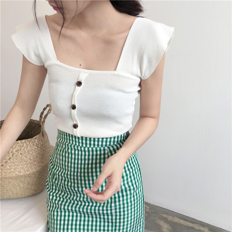 [FRESHIP-HÀNG CAO CẤP] Áo Croptop Trễ Vai 2 Dây Tay Điệu 4 Màu Hottrend Hè 2021 | BigBuy360 - bigbuy360.vn