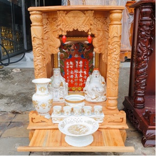 COMBO 8 Món Bộ bàn thần tài ngang 42cm x 61cm gỗ xoan (rẻ nhất thị trường)
