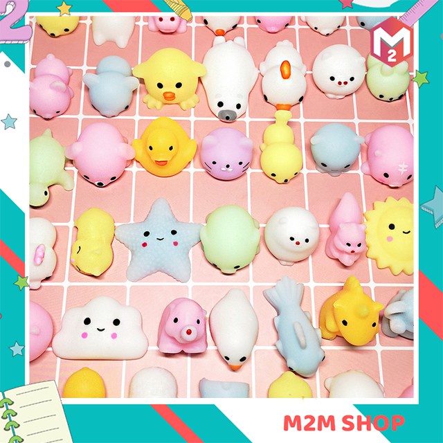 Đồ chơi Squishy mochi mềm dẻo nhiều hình dễ thương an toàn cho bé