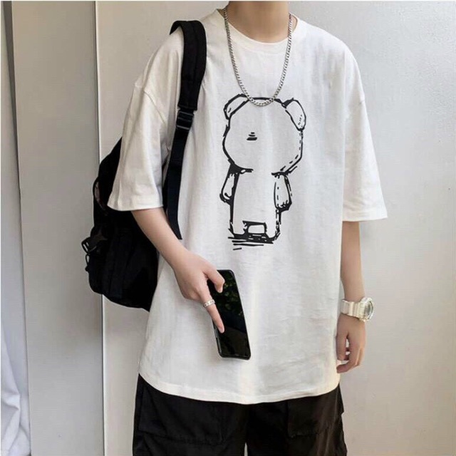 Áo phông tay lỡ  FREESHIP Unisex Form Rộng Freesize Phong Cách Ulzzang Cực Xịn [ Ao Thun Gau]