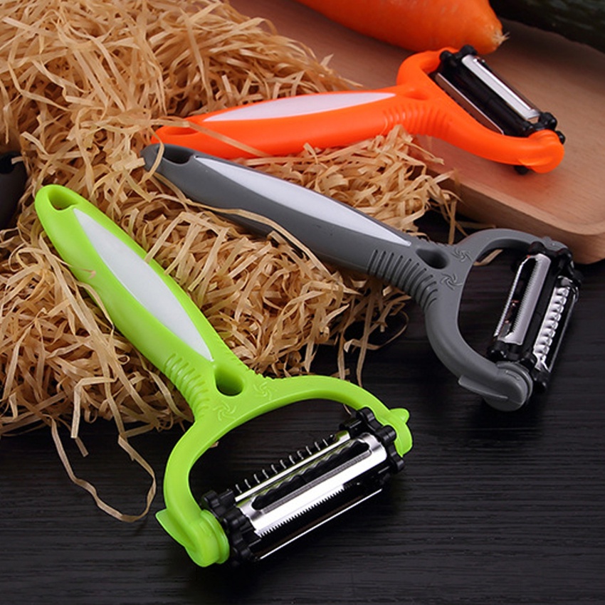 Dụng Cụ Gọt Vỏ Rau Củ Quả 3 Trong 1 Bằng Thép Không Gỉ