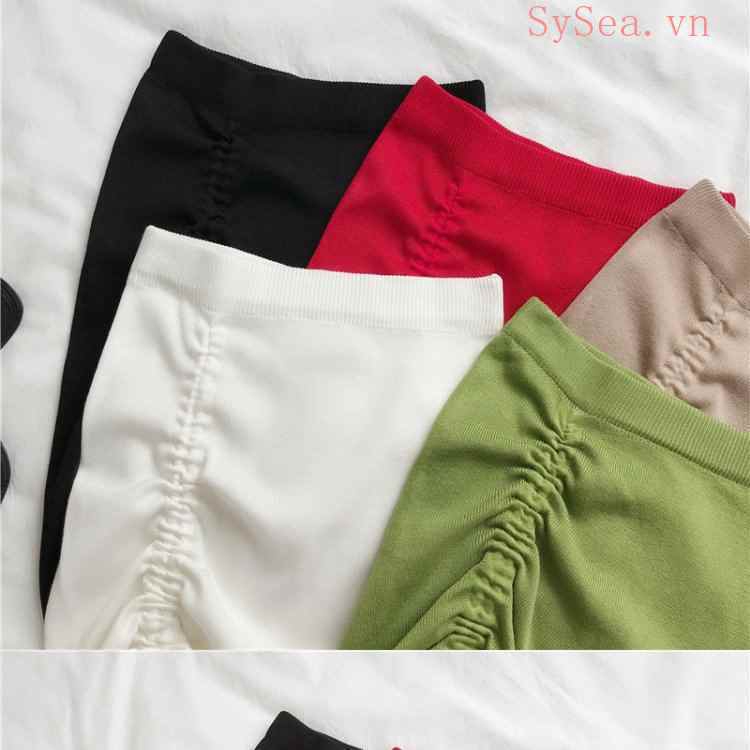 Chân Váy Dệt Kim Lưng Cao Thiết Kế Quyến Rũ Thời Trang Mùa Hè Dành Cho Nữ