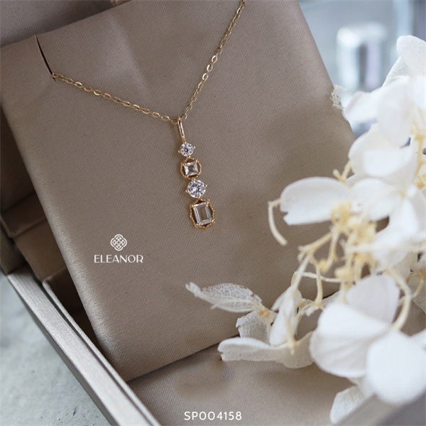 Dây chuyền nữ bạc 925 Eleanor Accessories đính đá phụ kiện trang sức dễ thương xinh xắn