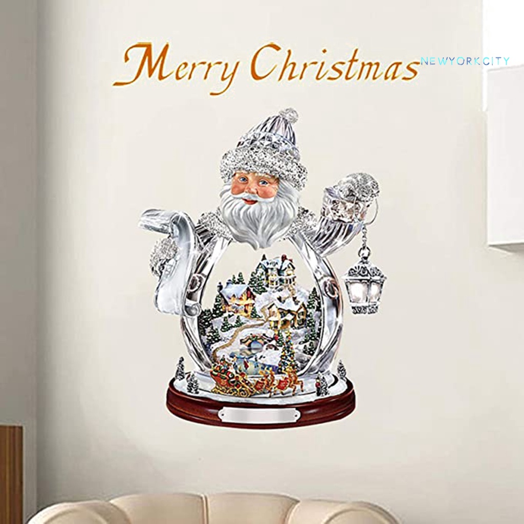 Sticker Dán Tường Chống Thấm Nước Họa Tiết Hộp Nhạc Giáng Sinh Bắt Mắt