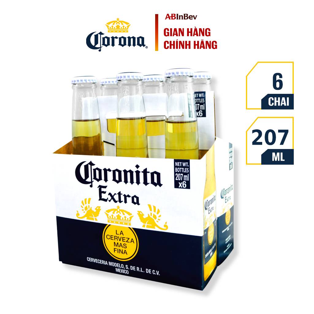 Bia Coronita Extra nhập khẩu lốc 6 chai (207ml/chai)