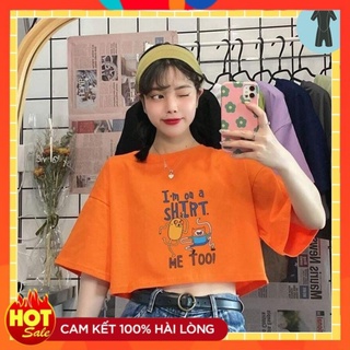 Áo croptop nữ tay lỡ , from rộng, freesize , thun cotton mềm mịn
