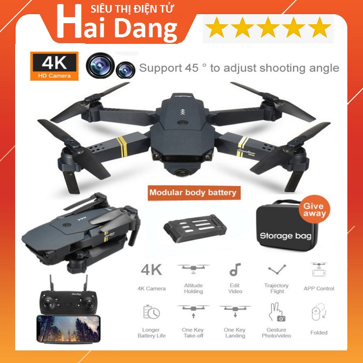 Flycam E58 Quay Phim Chụp Ảnh, Thế Hệ 2021 Camera WIFI FPV 4K HD, Tích Hợp Giữ Độ Cao, Chế Độ Không Đầu RC RTF Drone