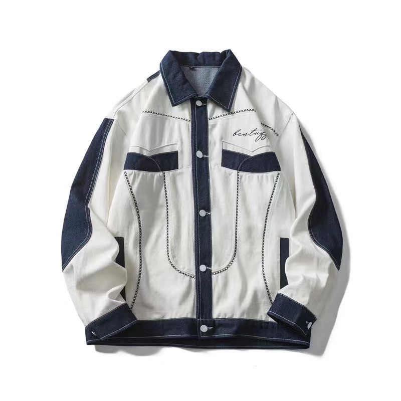 Áo Khoác Bóng Chày Dáng Rộng Màu Sắc Phong Cách Nhật Bản Thời Trang Mùa Thu Cho Nam