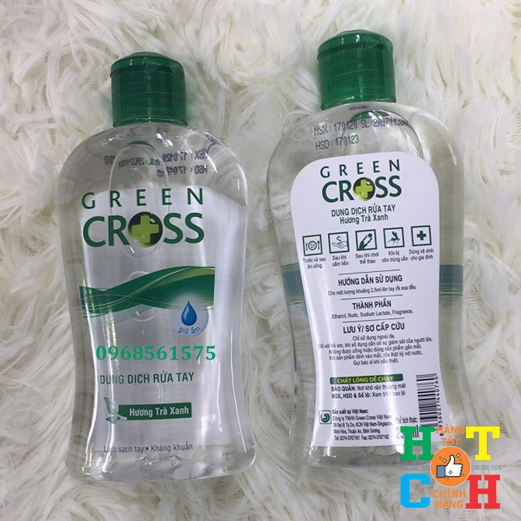 Dung dịch rửa tay KHÁNG KHUẨN Green Cross 250ml