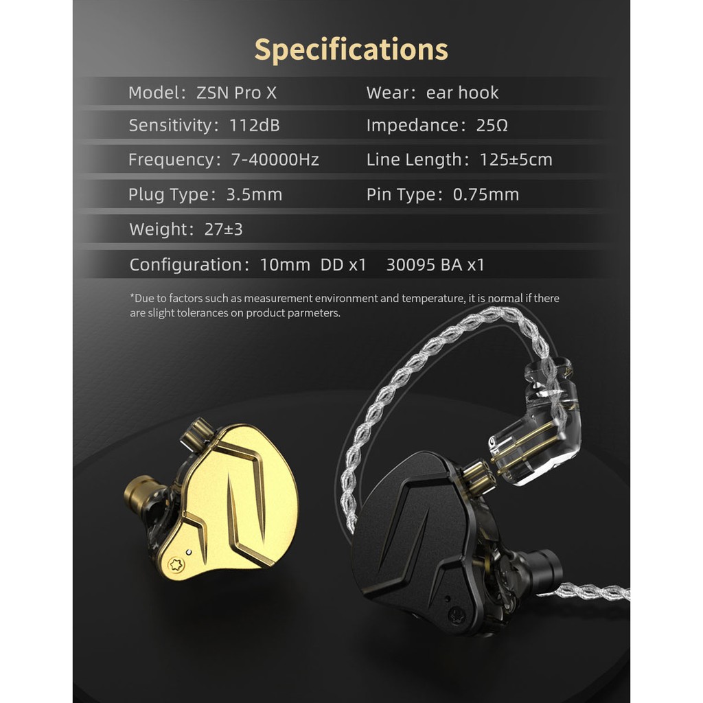 Tai Nghe Nhét Tai Kz Zsn Pro X Metal Earphone 1ba + 1dd Hybrid Hifi Bass