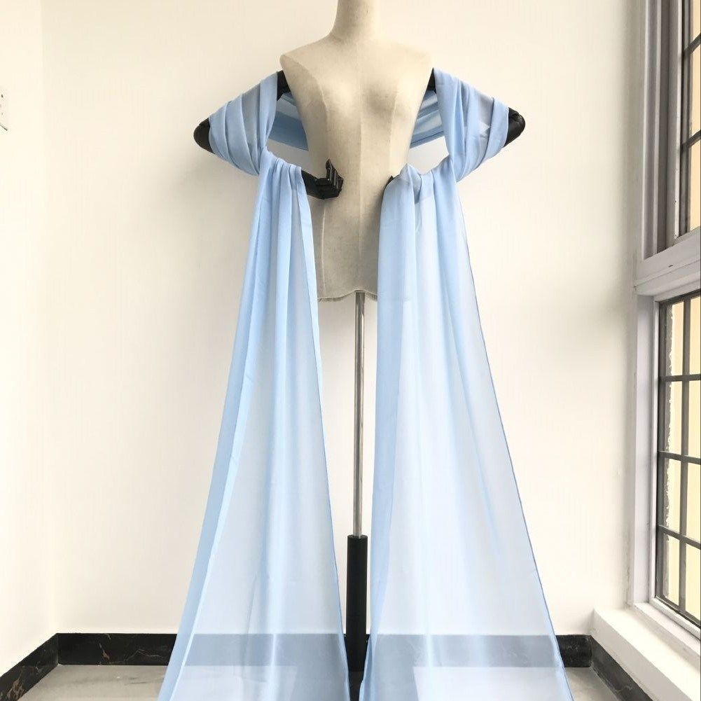 Khăn choàng Chiffon màu trắng hồng kiểu cổ điển dùng biểu diễn múa | BigBuy360 - bigbuy360.vn