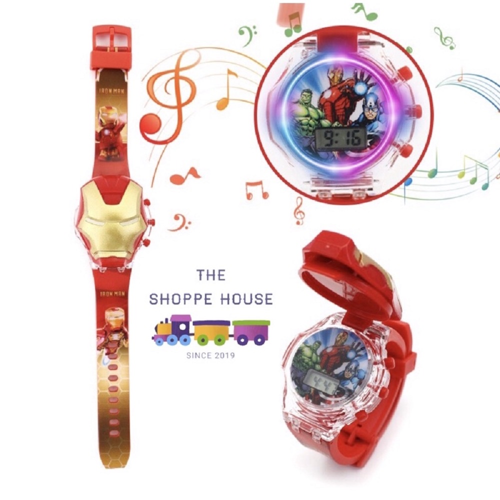 Đồng hồ trẻ em chiếu đèn phát nhạc thiết kế hoạt hình đa dạng 18 kiểu tùy chọn