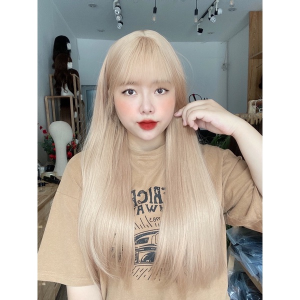 2083  tóc giả nguyên đầu thẳng tây 60cm