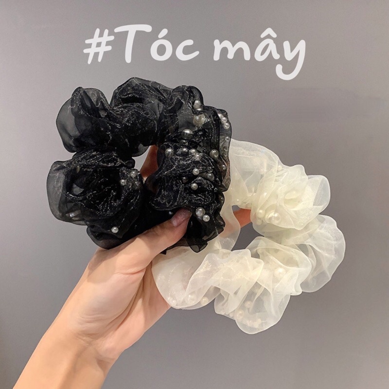 Cột tóc voan hạt thiết kế độc lạ scrunchies CT507