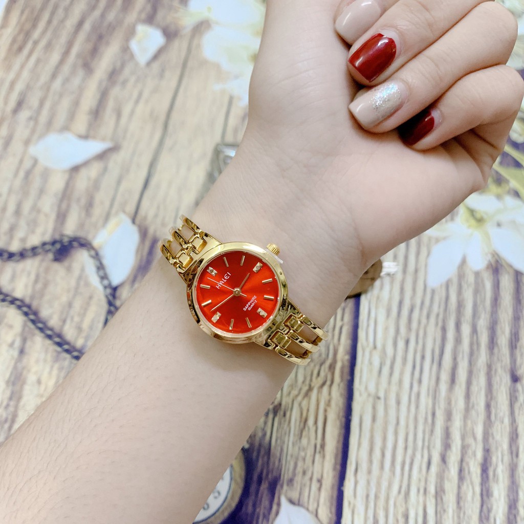 [Mã FAMAYFA2 giảm 10K đơn 50K] Đồng hồ nữ Halei dây vàng thời trang | BigBuy360 - bigbuy360.vn