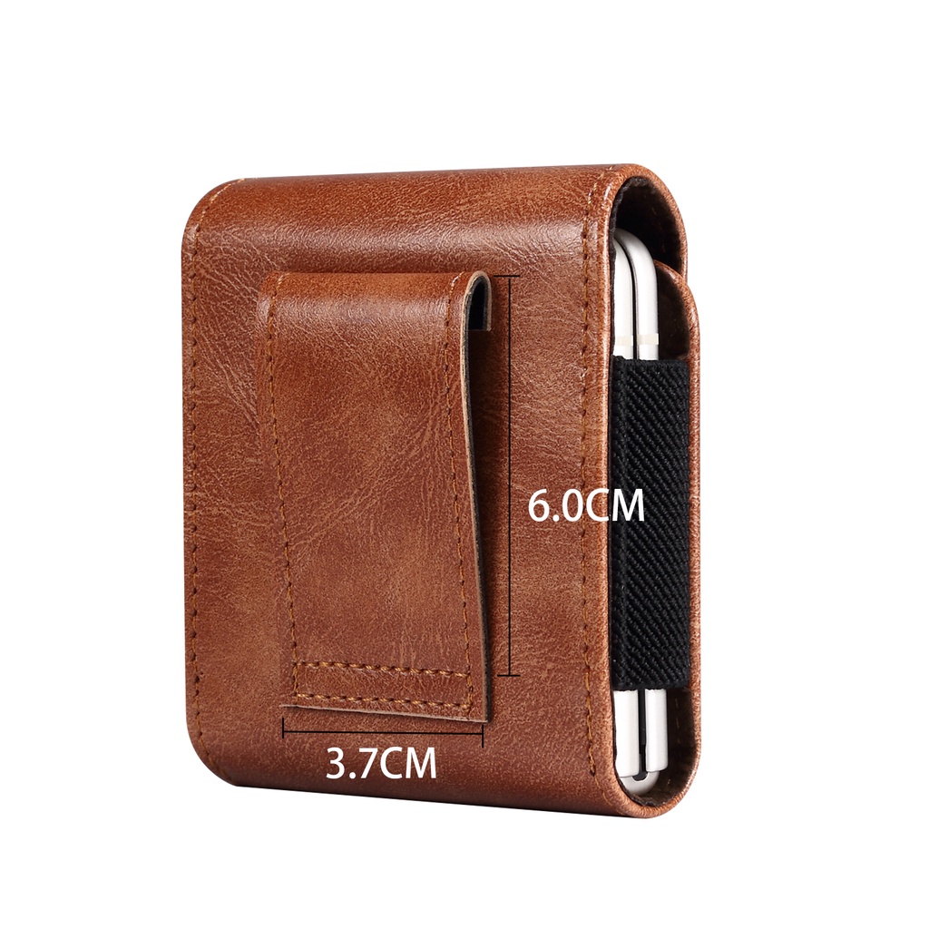 Túi đựng điện thoại nam da bao điện thoại đeo hông Samsung Galaxy Z Flip 3/2/1 5G/HUAWEI P50 Pocket