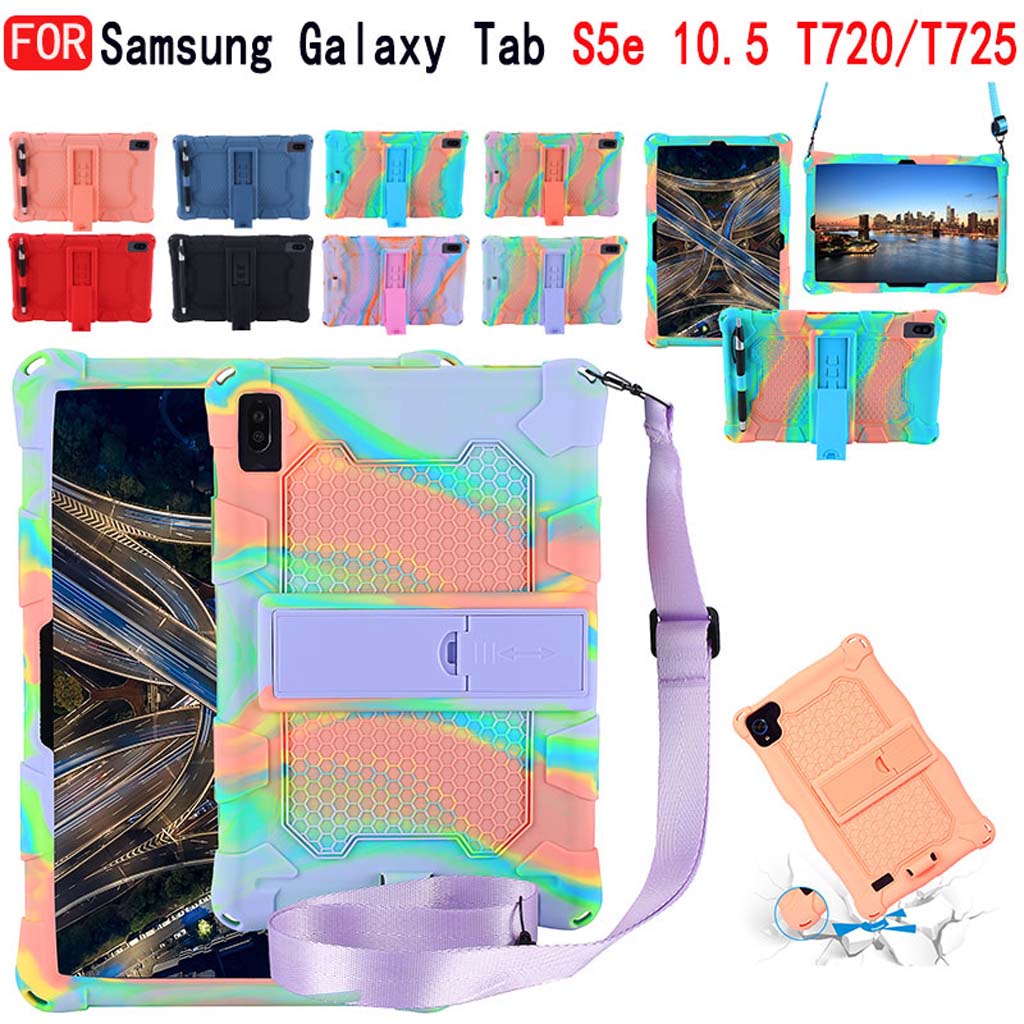 Ốp máy tính bảng Silicone mềm kèm dây đeo cho Samsung Galaxy Tab S5e 2019 10.5 SM-T720 T725