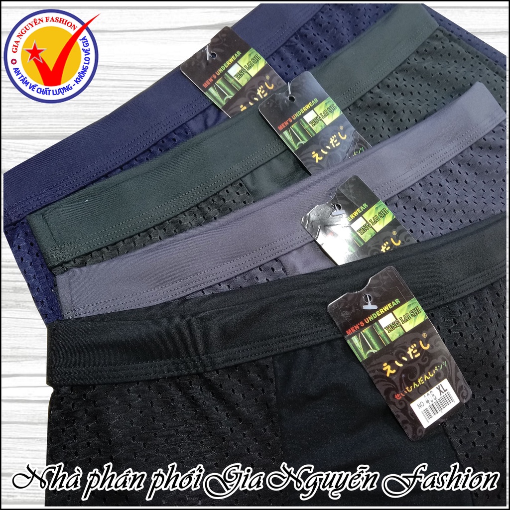 Combo 4 Quần boxer nam Thun lạnh Thông hơi siêu mát - Hàng cao cấp xuất Nhật