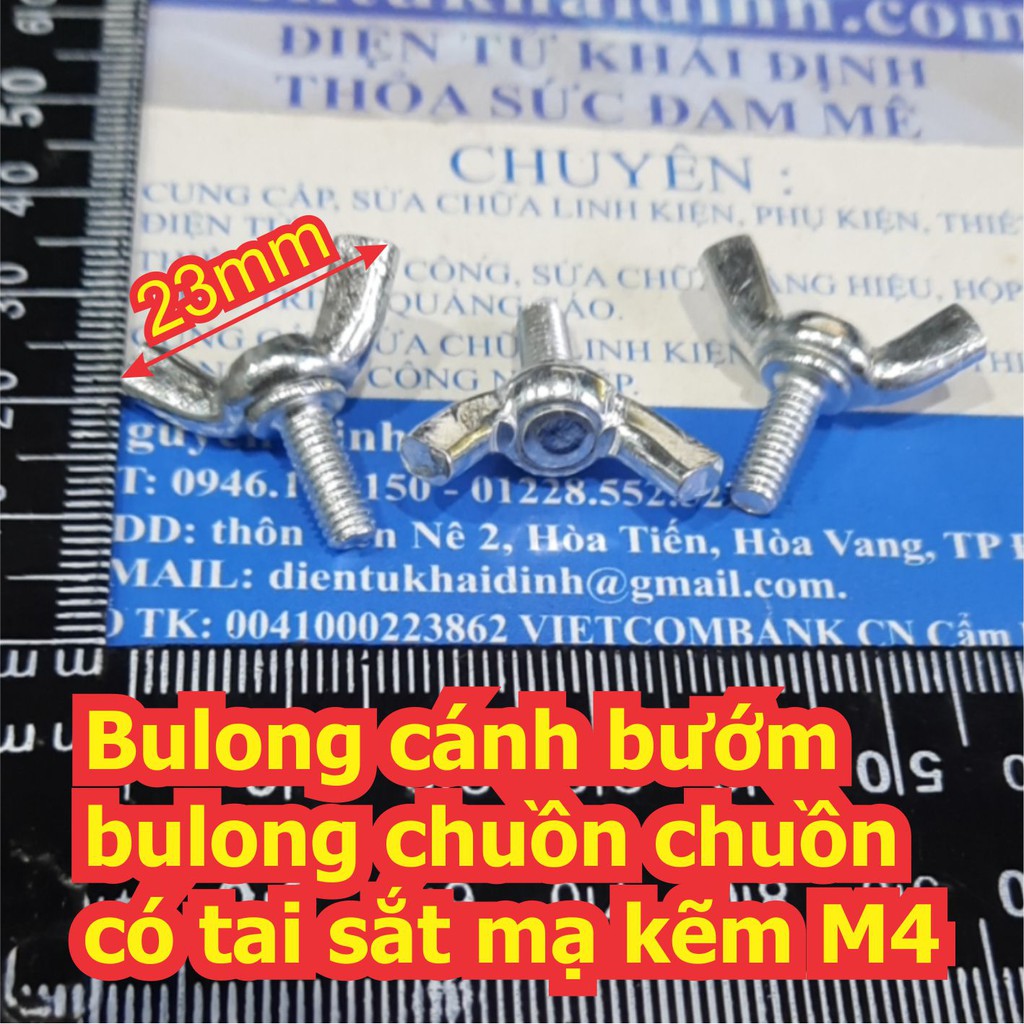 Bulong bu lông cánh bướm bulong chuồn chuồn có tai sắt mạ kẽm M4 ~ M6 dài 10~40mm kde7140