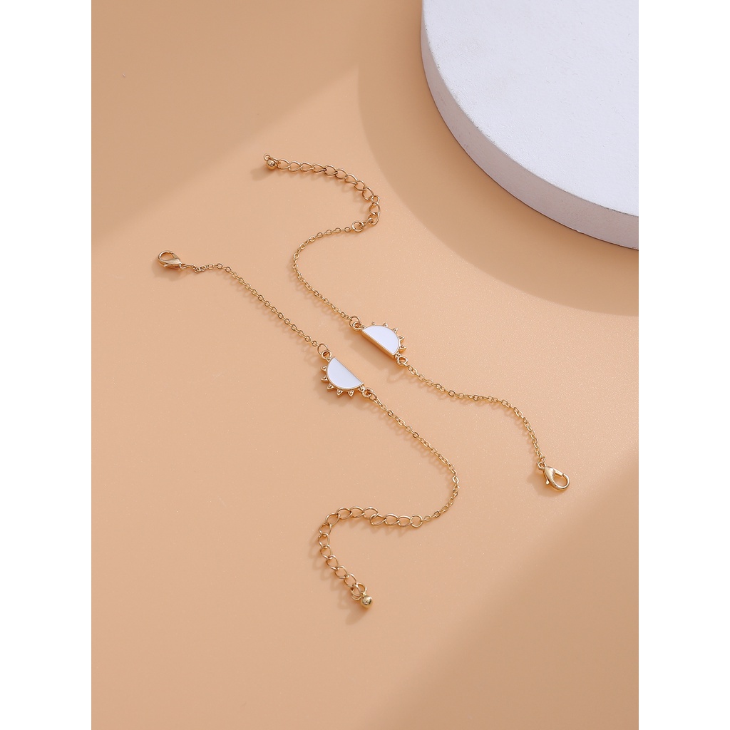 1 Cặp Vòng Tay Dây Bện Mặt Hình Mặt Trời/Bướm Cổ Điển Dễ Điều Chỉnh Thời Trang Unisex