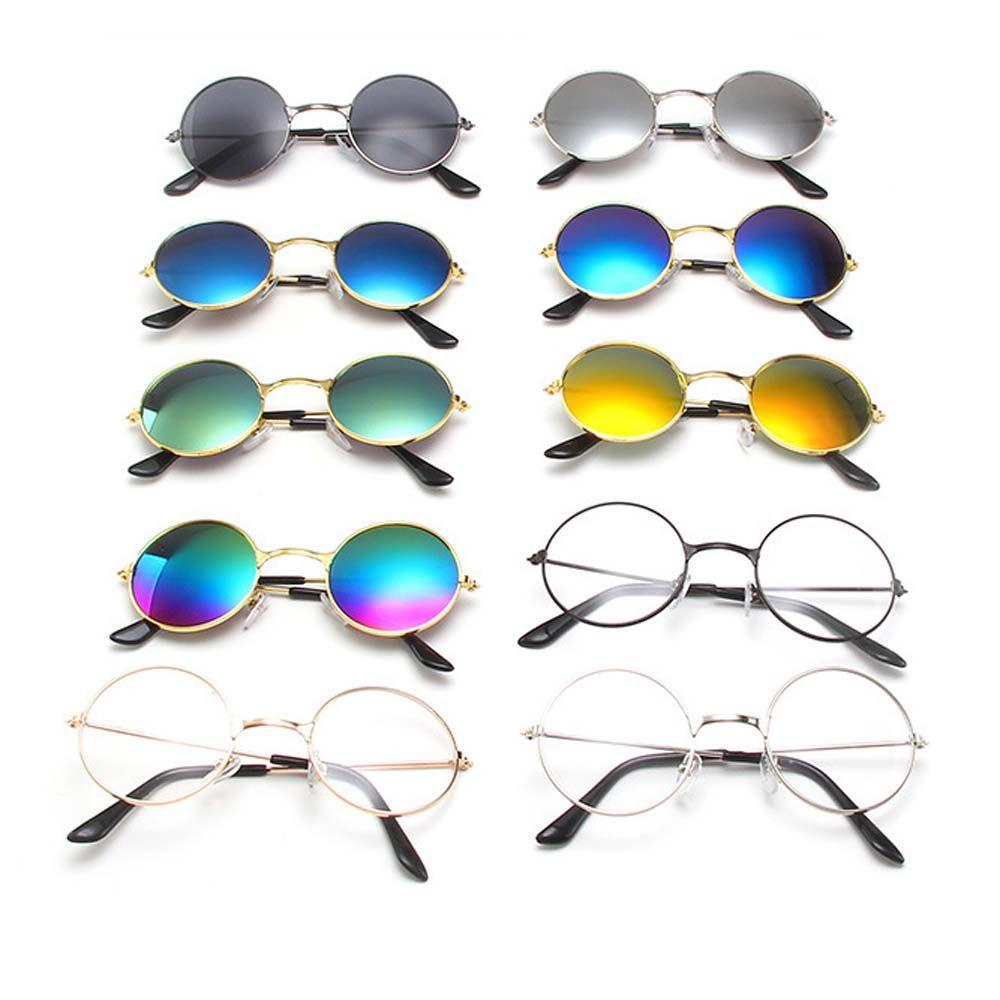 Kính Mát Gọng Kim Loại Tròn Màu Đen / Xám Thời Trang Cho Bé Trai