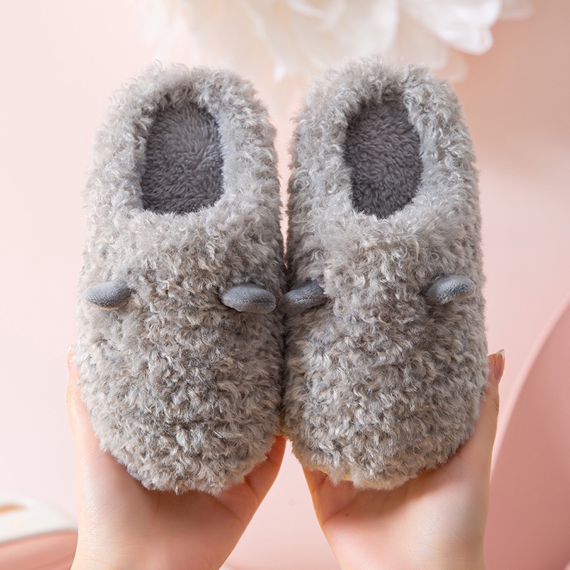 CHZK Dép Cotton Đi Trong Nhà Mùa Thu Đông Dày Dặn Ấm Áp Dành Cho Trẻ Em , Cặp Đôi, dép tai thỏ, dép bông đi trong nhà